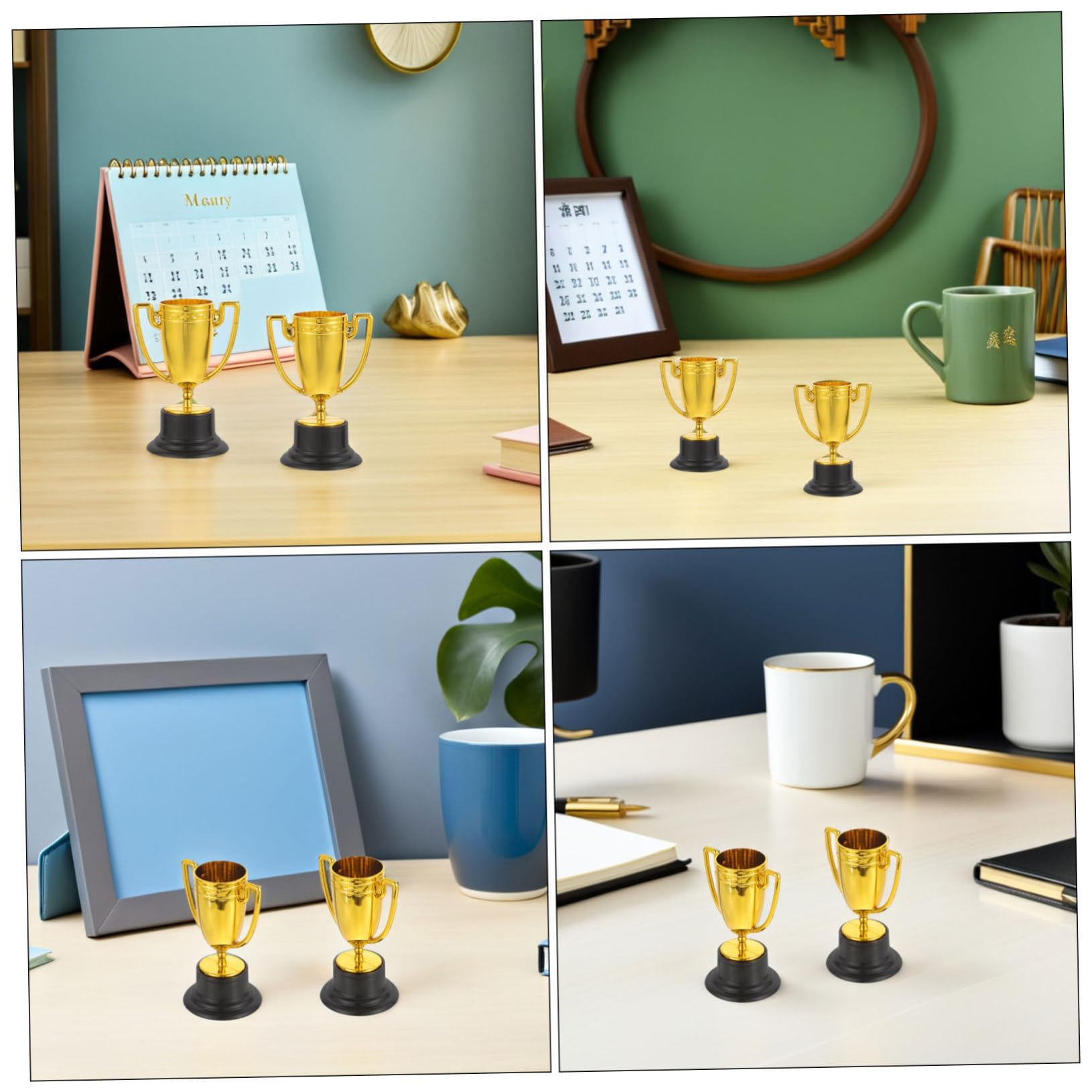 Mini Copas de Dorado de Plástico para Premios Livianos y Portátiles para Fiestas Competencias Deportivas y Recompensas Escolares