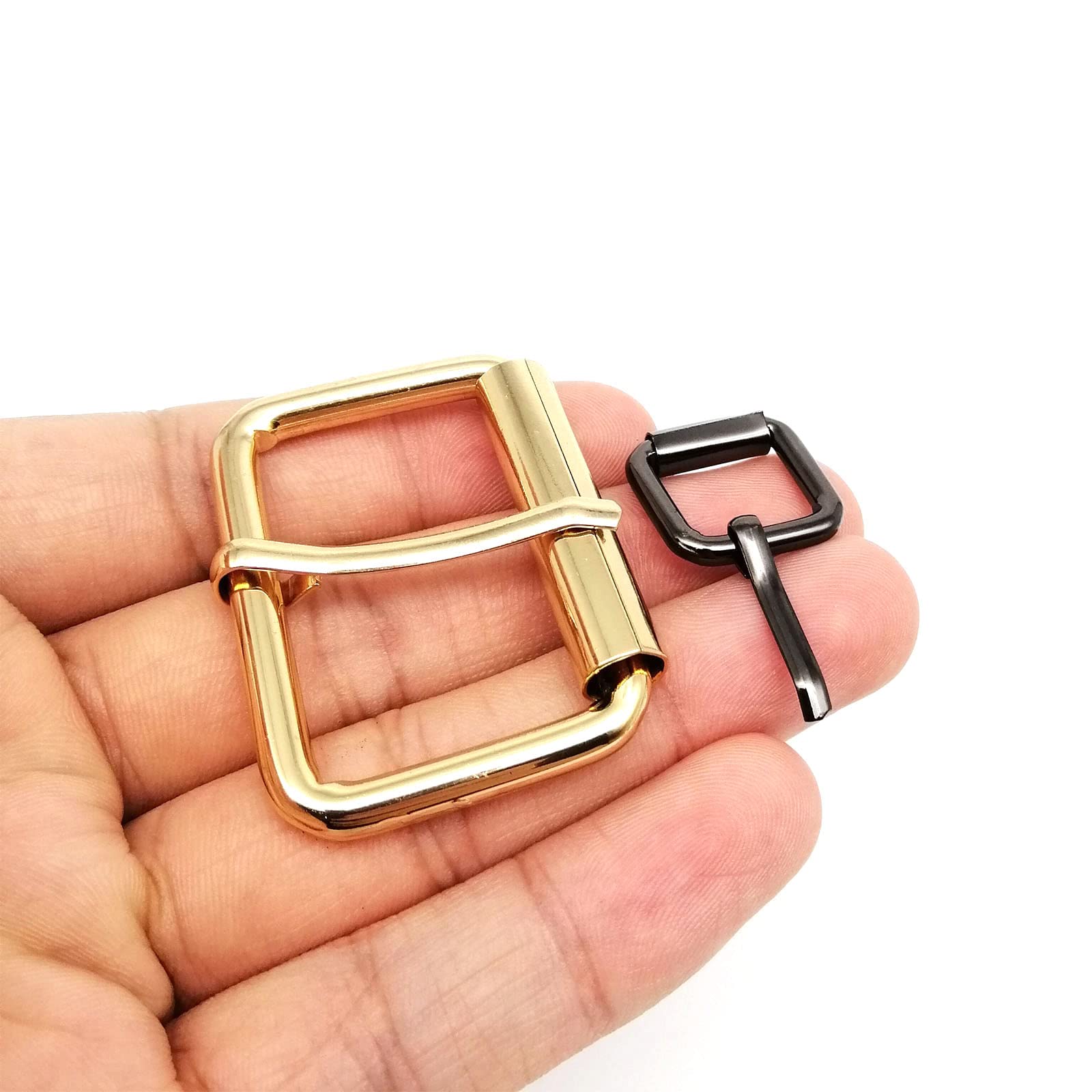 PORI 5 stks Metalen Verdikte Lederen Tas Schoen Riem Web Hond Kraag Ketting Aanpassen Roller Pin Gesp Sluiting Rechthoek Ring