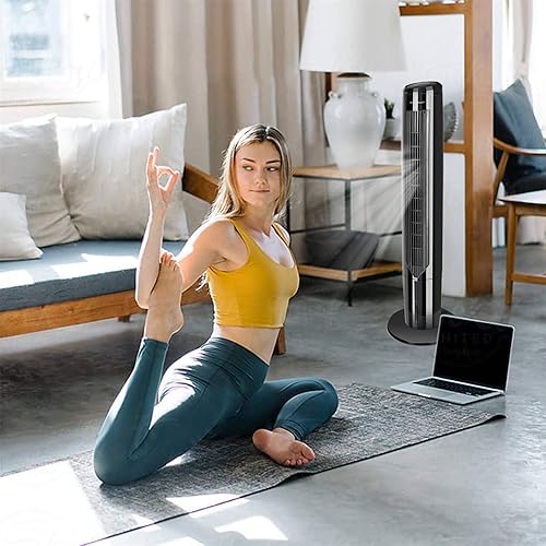 Miniatura 8 de Ventilador de torre con control remoto, humidificador de habitación evaporador refrescante oscilante silencioso sin paletas, tanque de agua