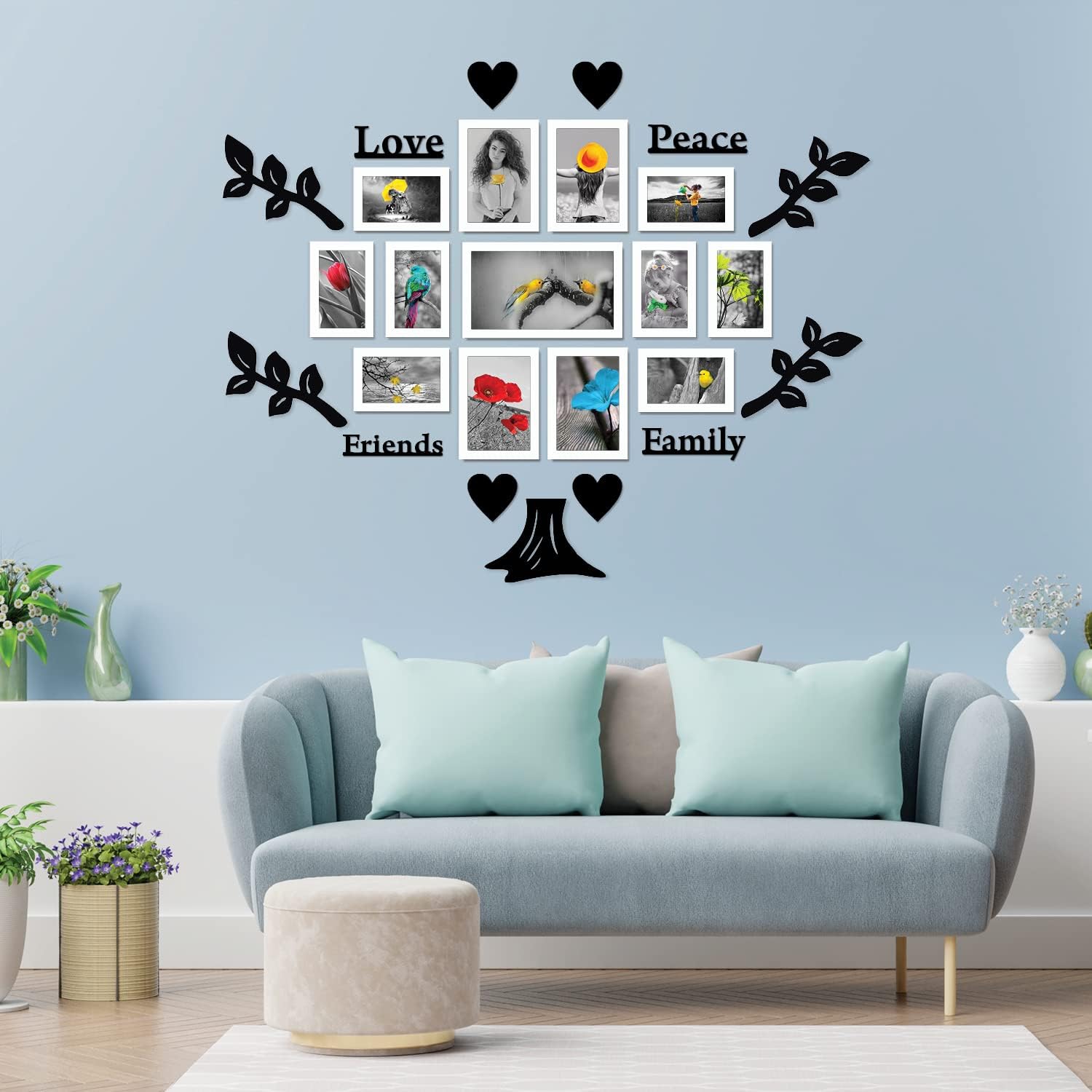 RANDOM Photo Frame Set for Wall | 13 Photo frames for Walls Decoration, Photo Album, Frame for wall Decoration | Wall Decor, Home Decor Items - Set of 13 (6"X10"=1pcs,5''x7''=4pcs,4''x6''=8pcs)