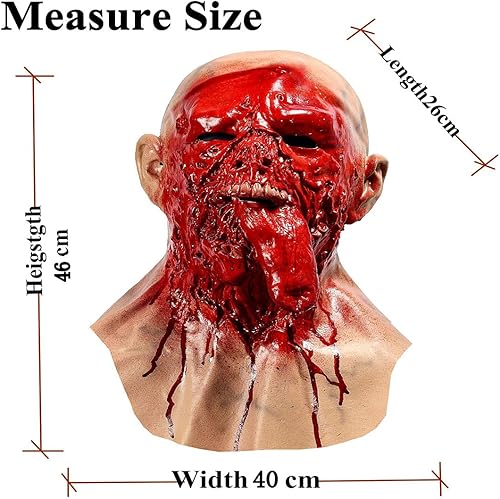 Miniatura 4 de LEKA NEIL Máscara de Halloween-Máscara de miedo-Máscara de zombie-Máscara de vampiro-Disfraz espeluznante de cadáver en la fiesta