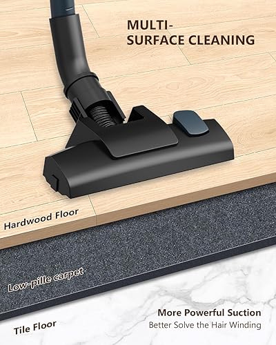 Miniatura 3 de Aspiradora con cable de 21 Kpa, 600 W potente aspiradora de succión con cable de 5 M, aspiradora ligera 6 en 1, taza de polvo de 1 litro,