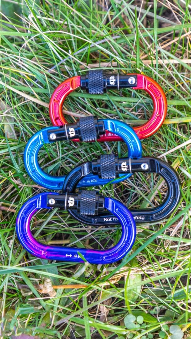 Omega Pacific Micro Raider Aluminum Keylock Screw-Lok Multi-Pak (4) - Our Top Carabiner has Been Scaled Down to Create The Ultimate Accessory Connector…