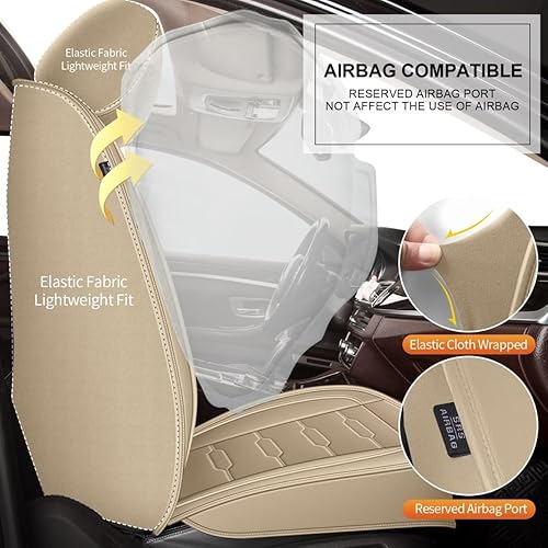 Miniatura 5 de AOMSAZTO Funda de asiento de coche para Nissan Kicks 2018 2019 2020 2021 2022 2023 juego completo de 5 asientos de cuero protector de cojín de