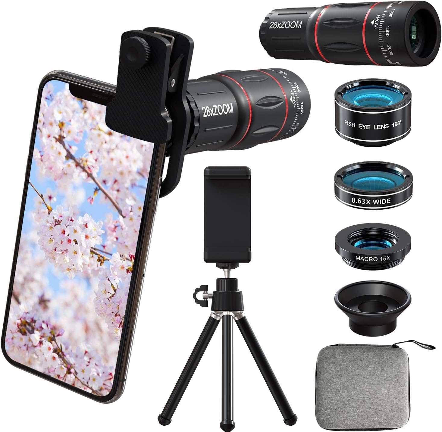Amazon.co.jp: 4in1スマホ 望遠レンズ セット HD28倍単眼鏡 小型