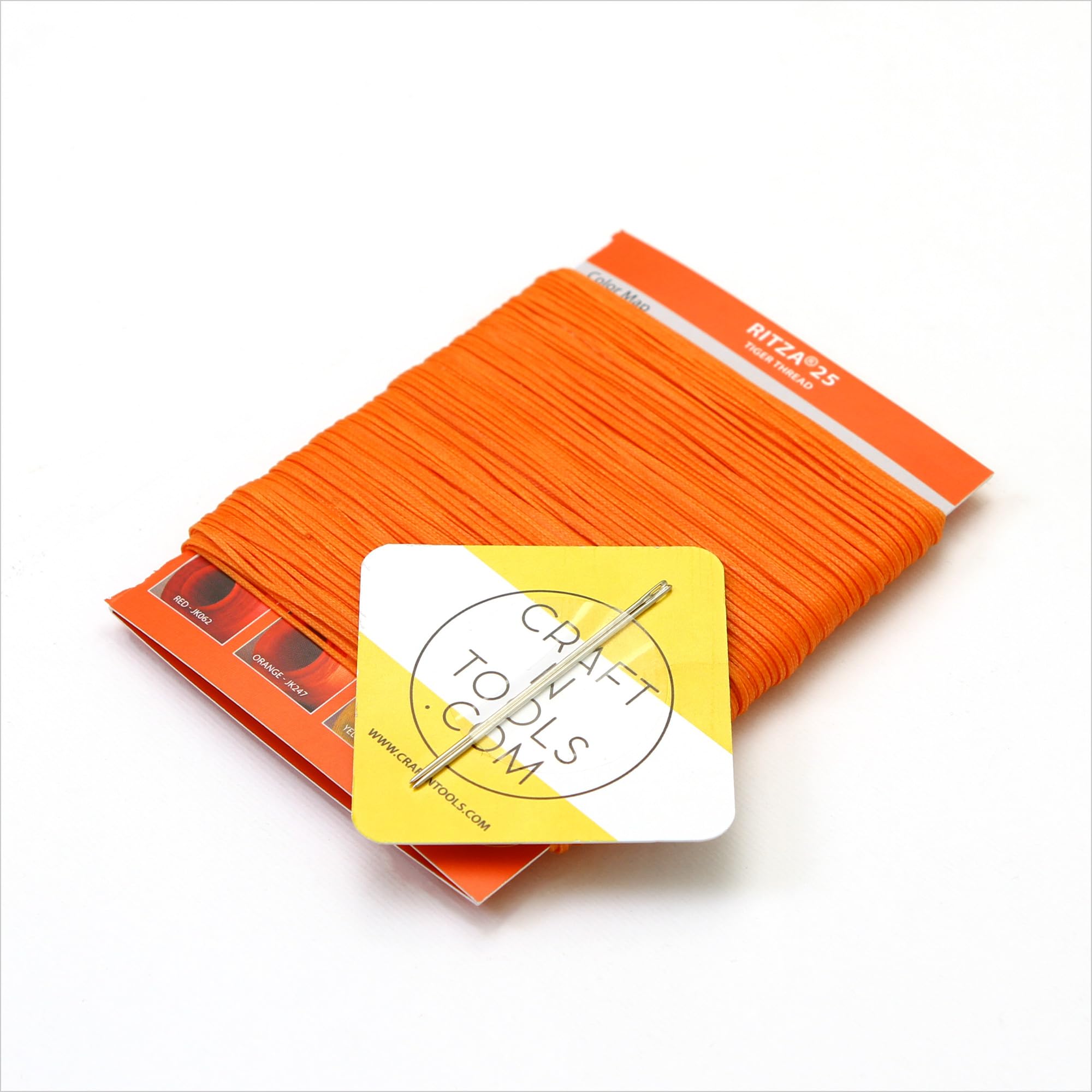 Orange 0.6mm Ritza 25 Tiger Thread for Leather Craft | Waxed Tiger Thread | Ritza 25 Thread | Waxed Polyester | Saddlers Thread