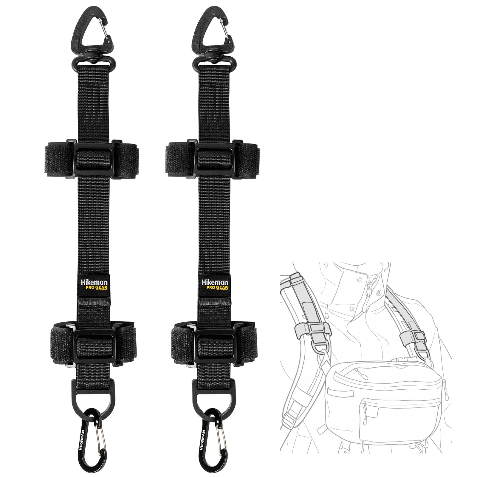 [HIKEMAN] 登山リュック ショルダーベルト Dカン 後付け 拡張アクセサ…