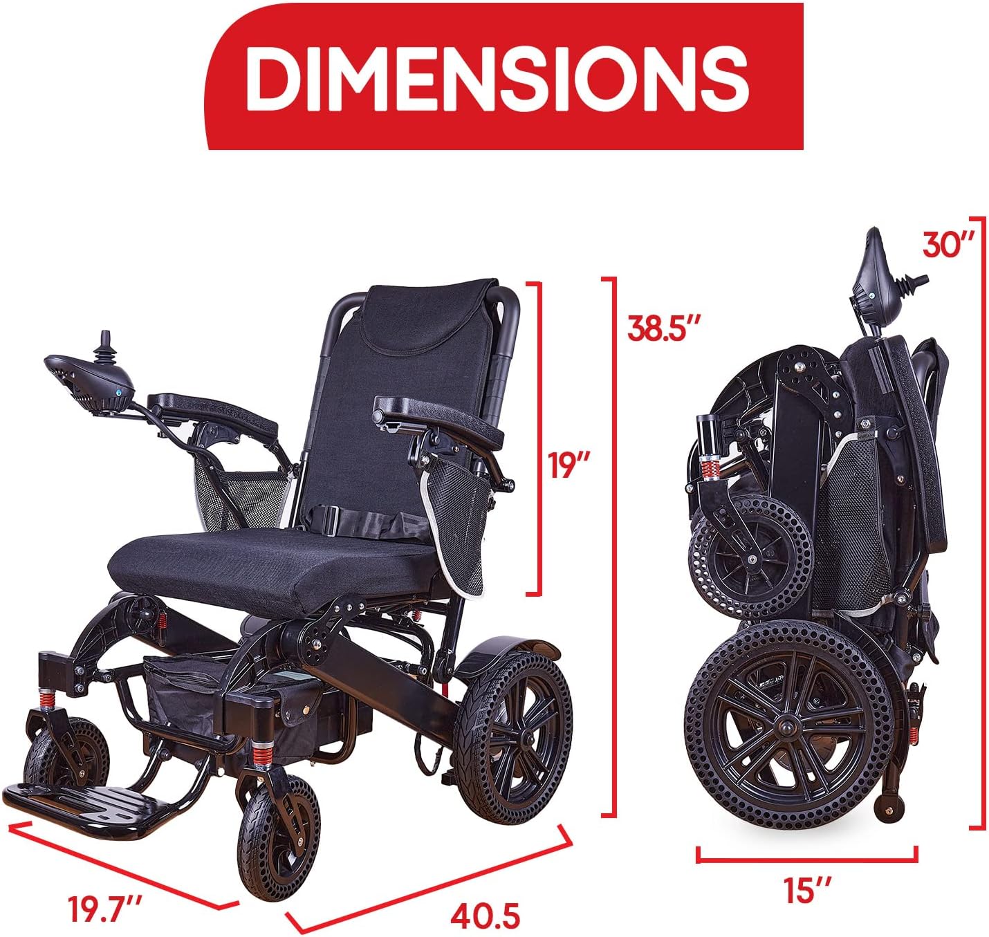 Buy Darkshadow by MaritSA Foldable Electric Wheelchair Easy to Use