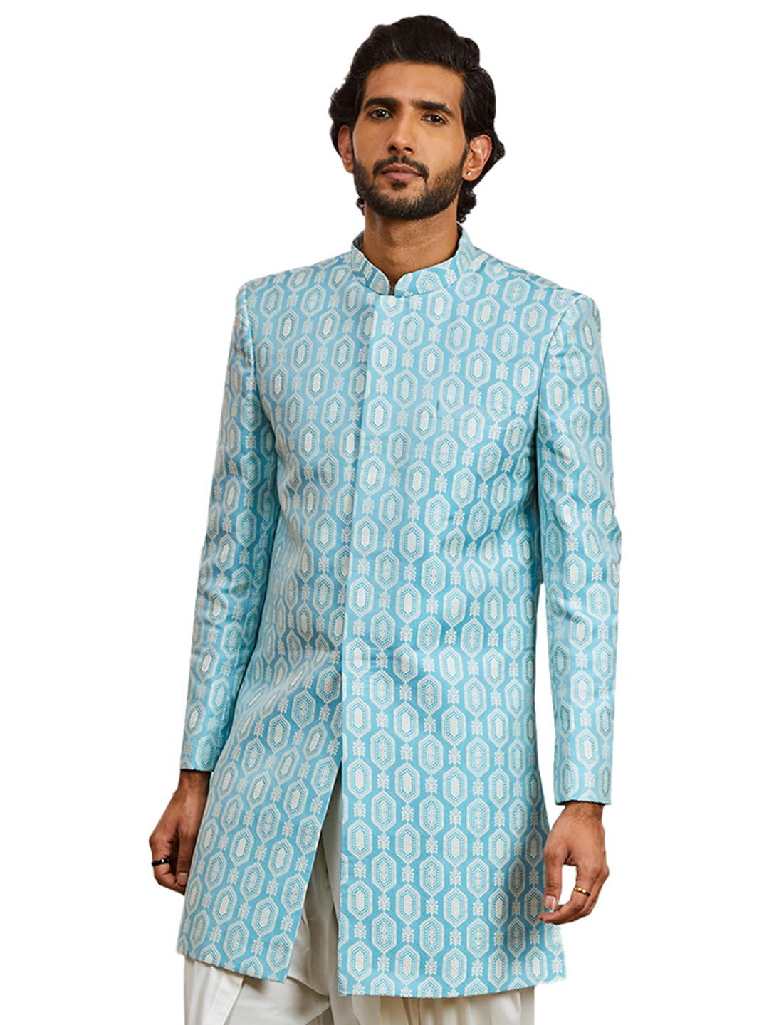 vastramay Men’s Silk Blend Sherwani for I Imported Jacquard Indowestern Sherwani I Festive Party Wedding Collection for Men | Premium Wedding & Festive Ethnic Attire-picture-38