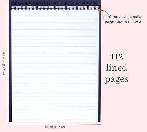 Miniatura 5 de Kate Spade New York Cuaderno grande con rayas universitarias, cuaderno de espiral superior con 160 páginas, bloc de escritura de 11.75 x 8.5