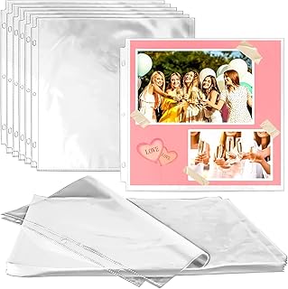Vmiapxo 12x12 Inch Scrapbook Page Protectors (100 Pack) Fit 3 Ring Scrap...