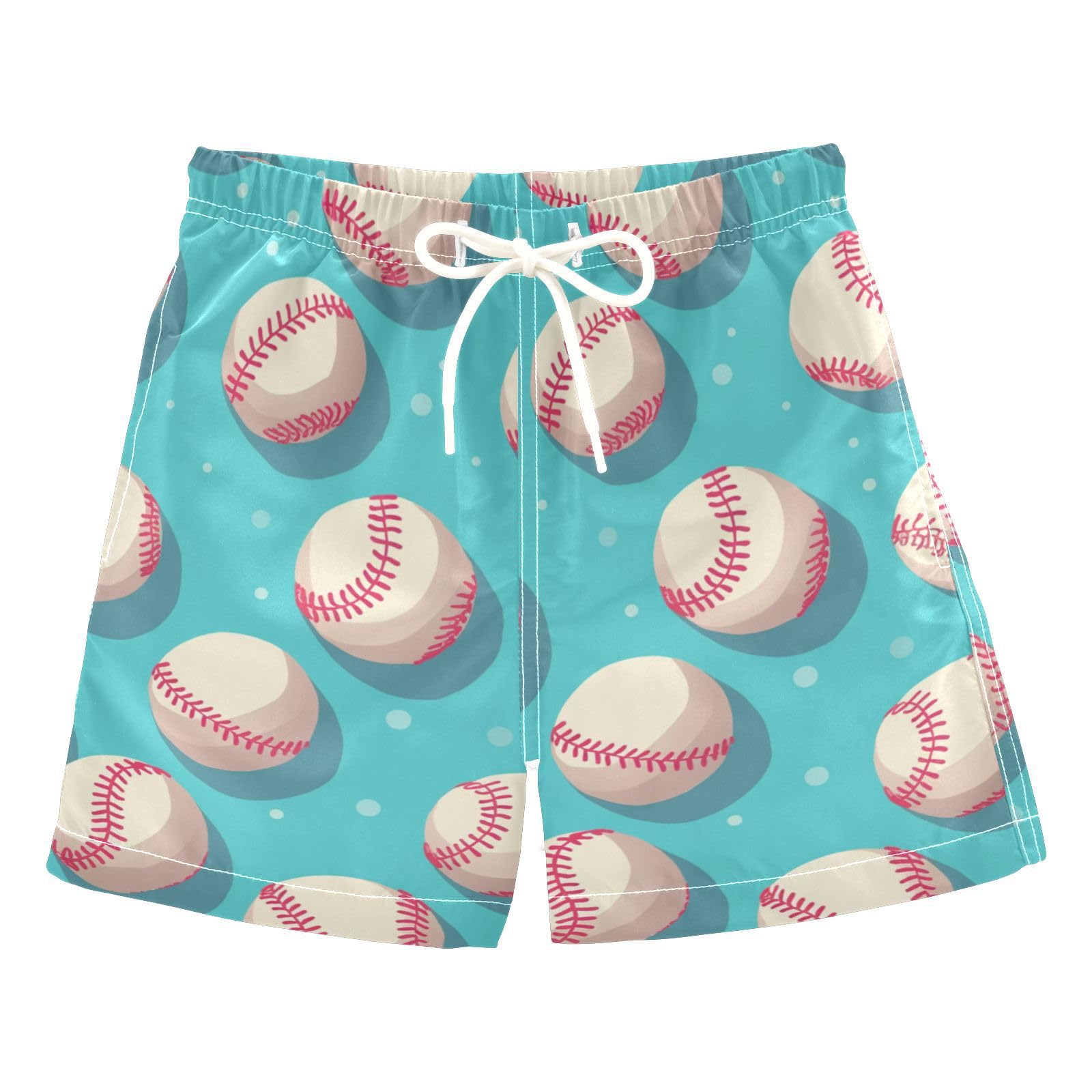 Baseball Pattern Toddler Swim Shorts Summer Holiday Baby Boy Bathing Trunks Kids Swimwears Teen's Presents 5T 5Y