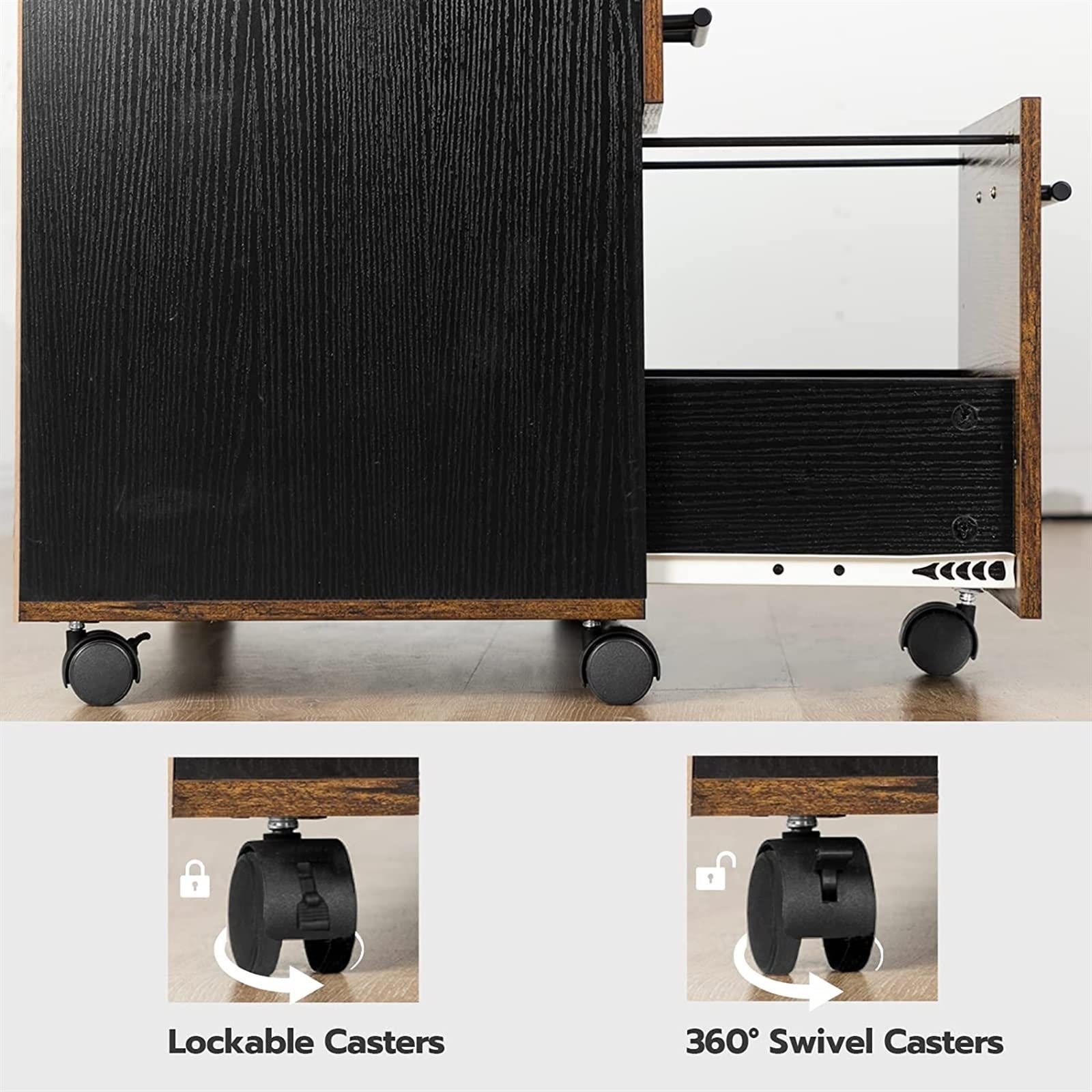 ENGENDER Schedario per Ufficio Domestico Armadi for File da Ufficio 3 cassetti Organizer Base Mobile Mobile a 5 Ruote con cassetto for cartelle sospese for l'home Office Armadio per Schedari(A)
