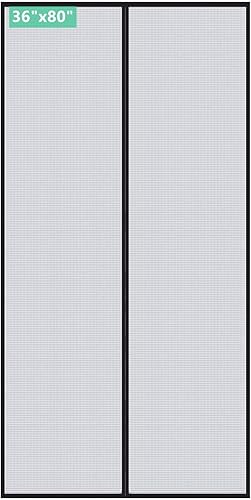 DOOREASY Puerta mosquitera magnética, puerta mosquitera de poliéster reforzado, imanes autosellables, apta para mascotas y niños, pantalla de malla