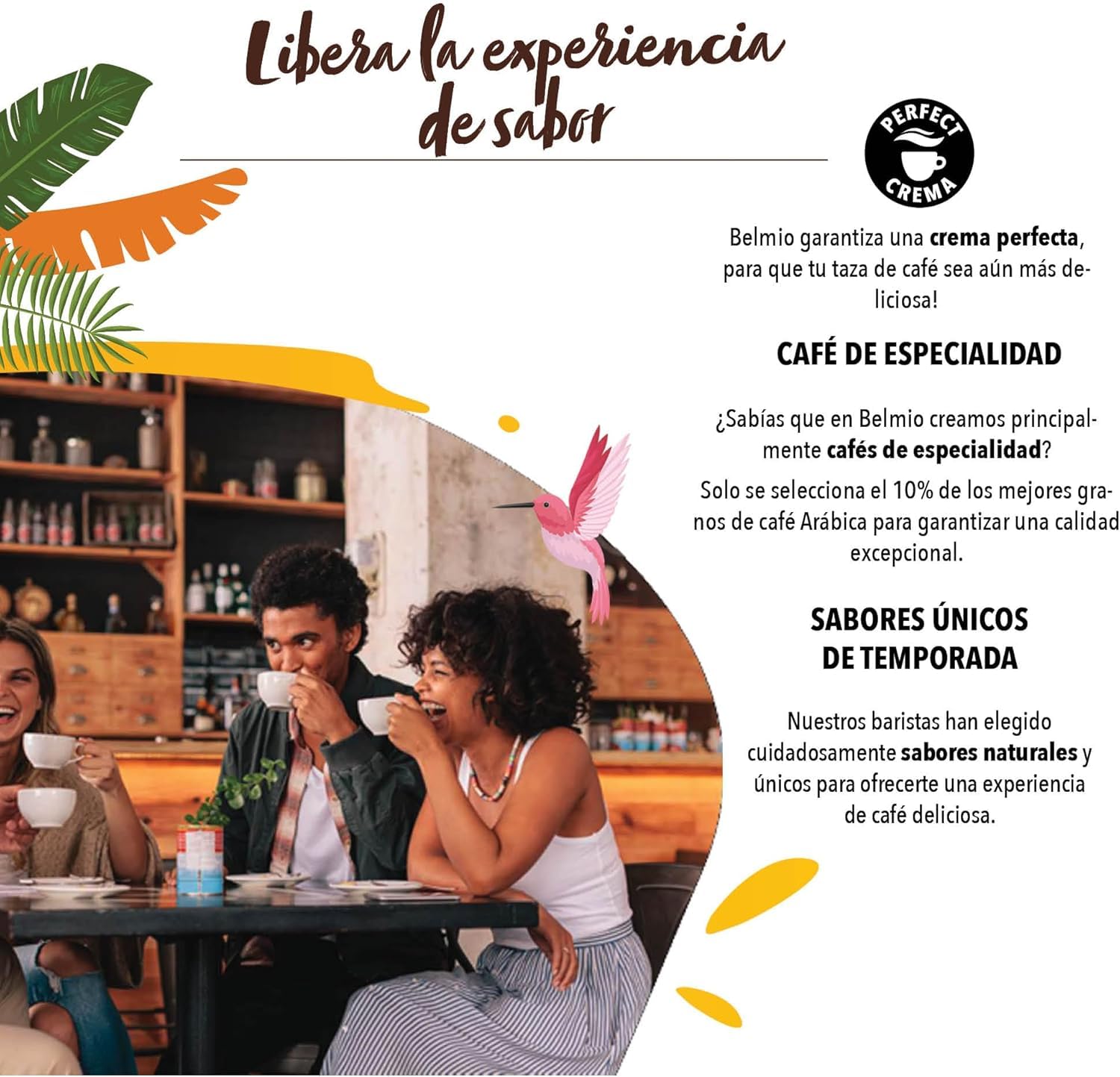 Belmio Cápsulas Nespresso Compatibles, Pack Variedad de Sabores, Café de Tueste Medio, Intensidad 6, Calidad Belga Auténtica, 7 Sabores, 100 Cápsulas