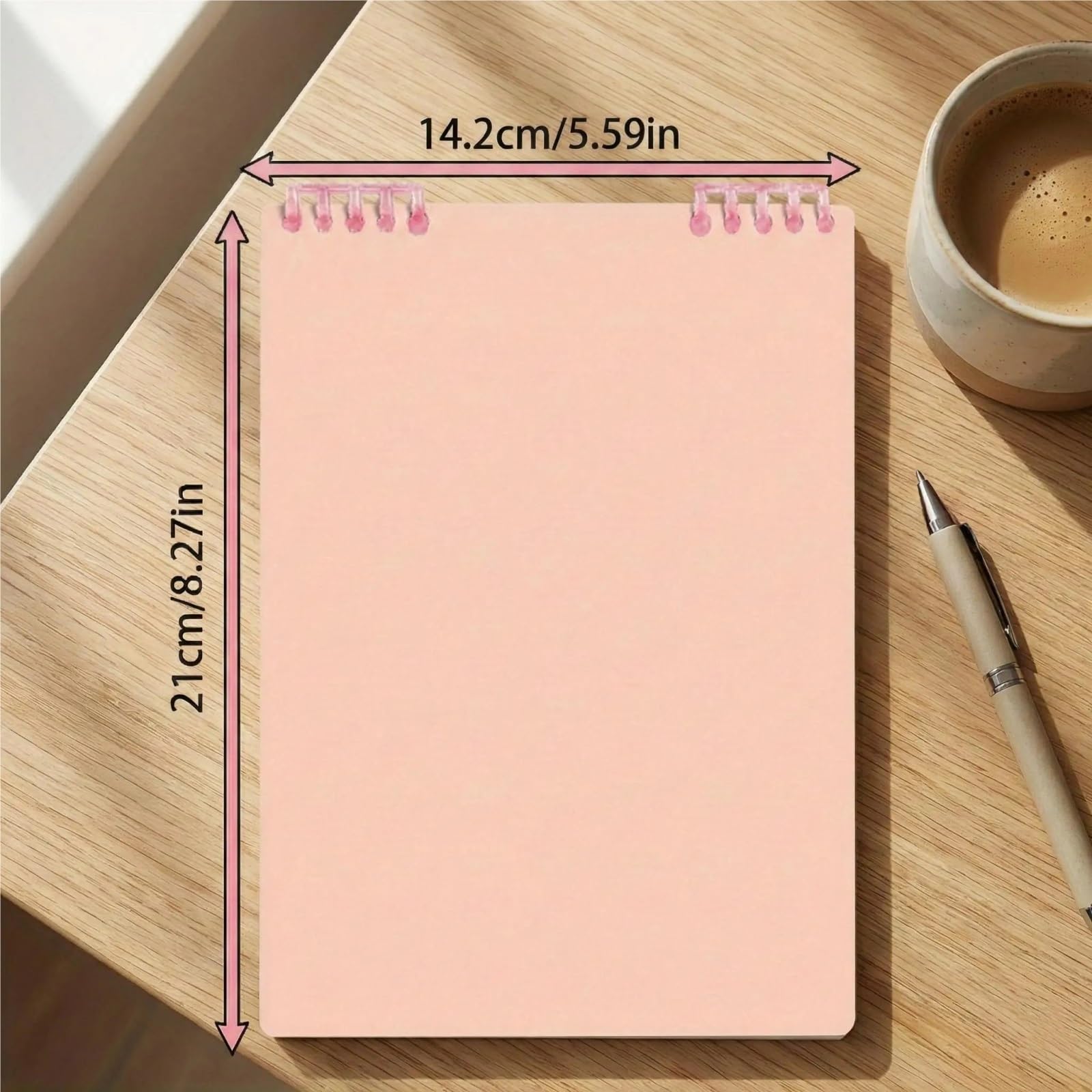 Papier ligné épais de cahier à spirale vertical rose