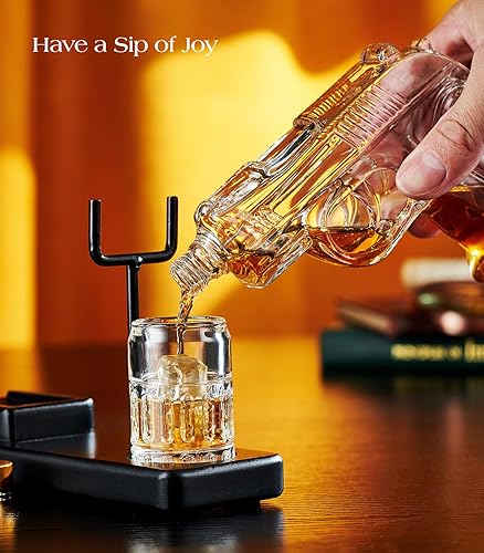 Miniatura 6 de Regalos de cumpleaños para hombres, papá, juegos de decantadores de whisky Kollea Gun para hombres, vaso de chupito, idea de regalo divertida para