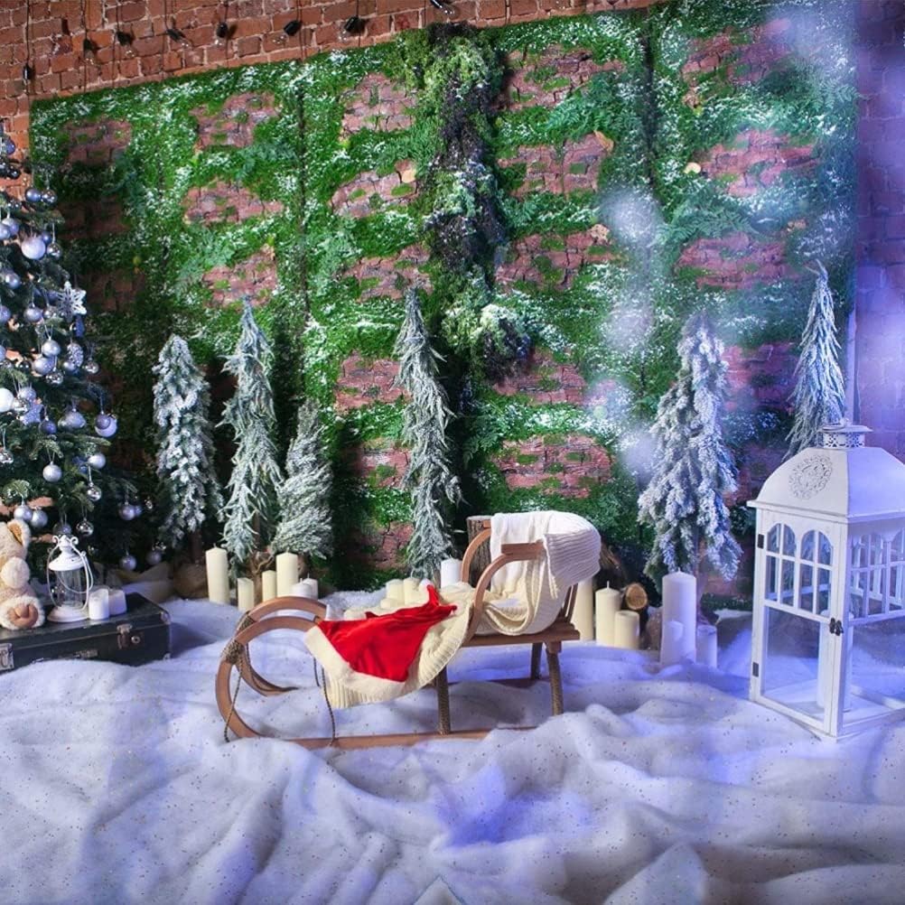Christmas Artificial Snow Decoration Glitter Snow Blanket, Shiny Design, Photo Prop, Handmade DIY for Dreamlike Christmas Scene (White)