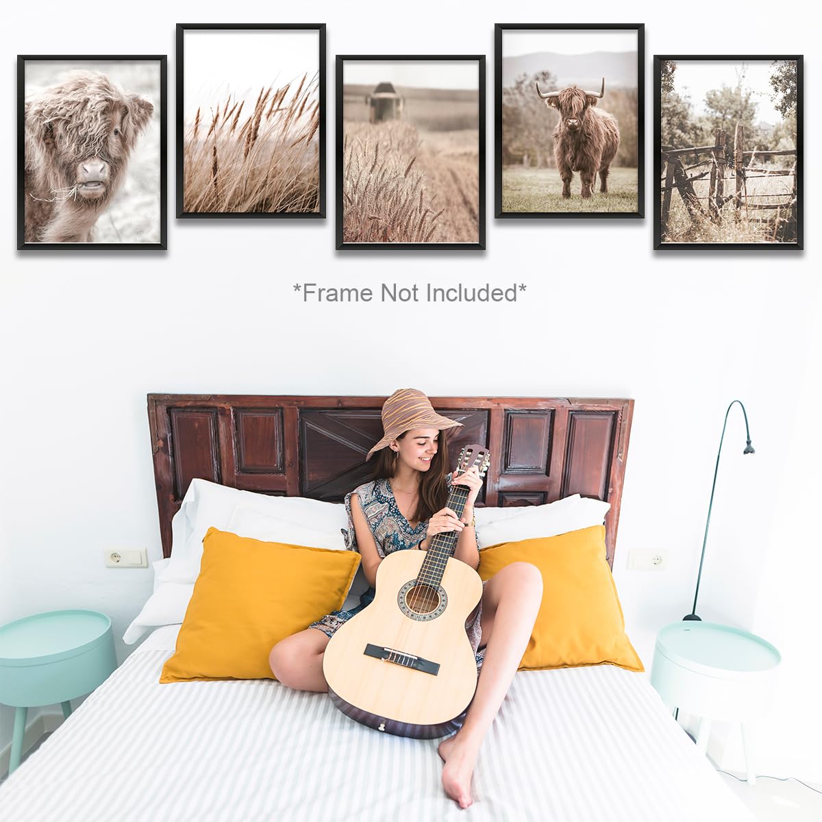 Vintage Farm Cow Wall Art - Rustic Western Prints -2