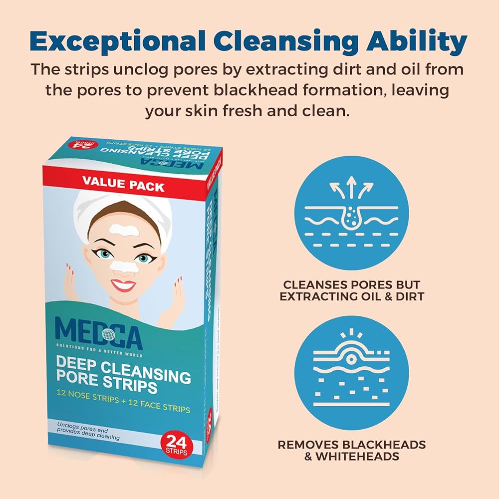 Amazon.com: MEDca Deep Cleansing Blackhead Pore Strips - Pack of