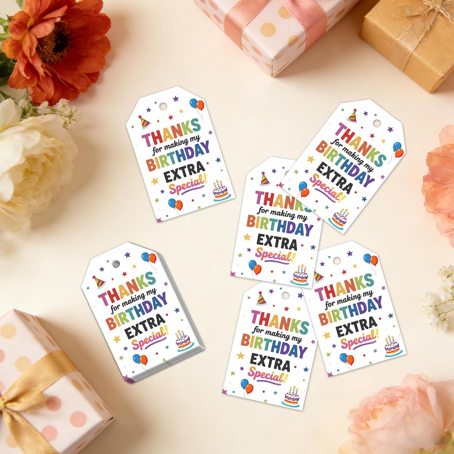 80pcs Thank You Gift Tags with String for Party Favors image 4