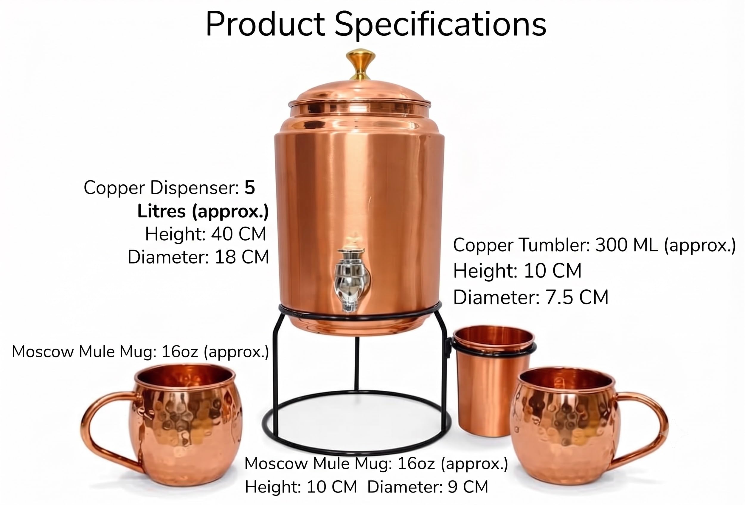 Amazon.com: Pure Copper 5L Water Dispenser Tank with Stand, 1