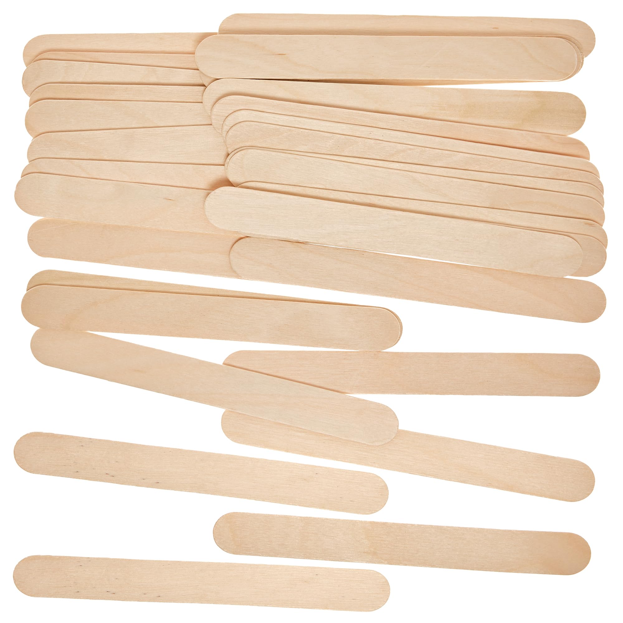 Baker Ross FN234 Jumbo Wooden Craft Sticks - Pack of 80, Lollipop Sticks for Crafts, Multipurpose Popsicle Sticks