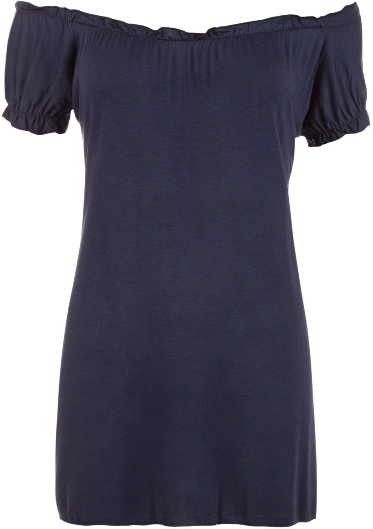 Wearall Women's Navy Blue Off Shoulder Gypsy Boho Top Plus Size 14