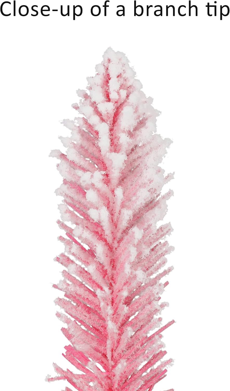 Puleo International 7 ft Pre-Lit Flocked Pink Artificial Alpine Pencil Tree 318 Tips 150 Clear Lights