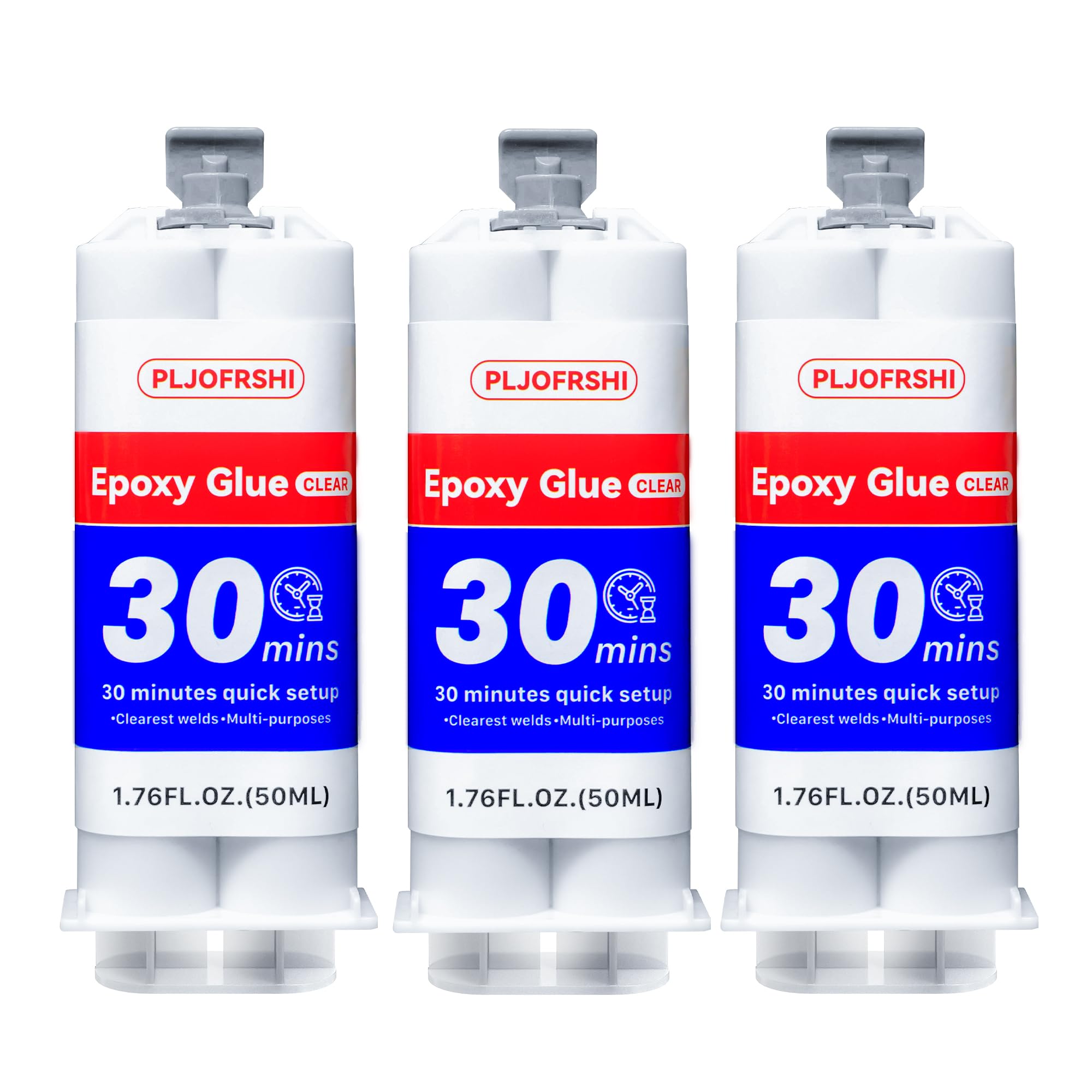 PLJOFRSHI 2 Part Epoxy Glue Clear，1.76oz Syringe，Multipurpose epoxy Resin Adhesive for Plastic, Metal, Ceramics, Wood，Fishing rods, Golf Club，