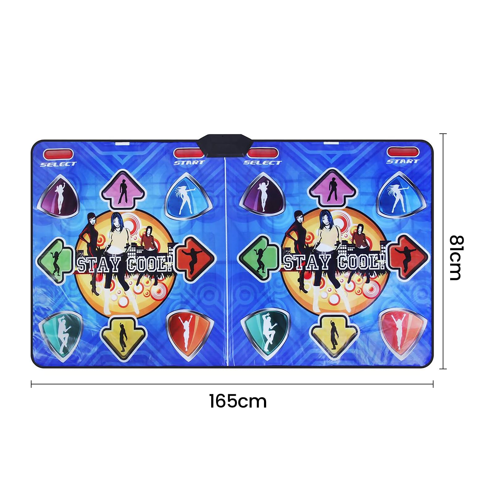 Tapis de Danse, Tapis de Danse Double pour Enfants Adultes, Jeu de Pas de Danse sans Fil antidérapant pour TV, Tapis de Jeu de Danse pour Enfants, garçons et Filles, avec Câble AV (A)