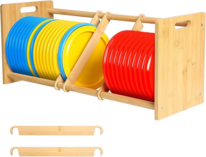 Vercraft Stackable Disc Golf Rack Bamboo Disc Golf Storage Rack Disc Golf Shelf