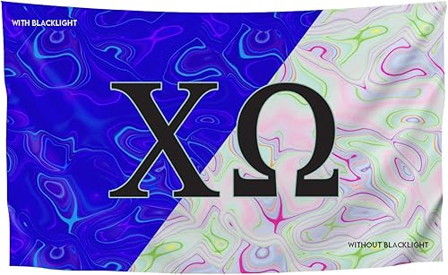 Miniatura 21 de Bandera griega de la hermandad y la fraternidad blacklight, 3 pies x 5 pies, Alpha Tau Omega