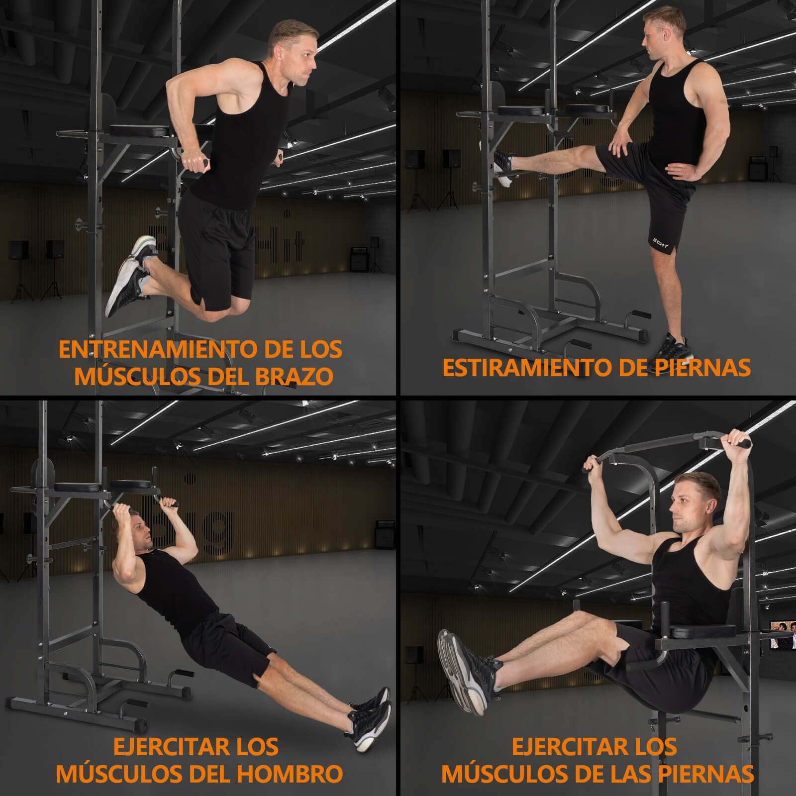 ALLINLIFE Estación de Dominadas,Maquina de Dominadas Multifuncional,Estación de Musculación Altura Ajustable,Torre de Gimnasio con Barra de Flexiones y Dips,Barra de Dominadas para Gimnasio en Casa
