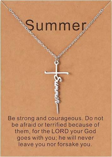 Lcherry Summer Cross Name Necklace Personalized Custom Name 