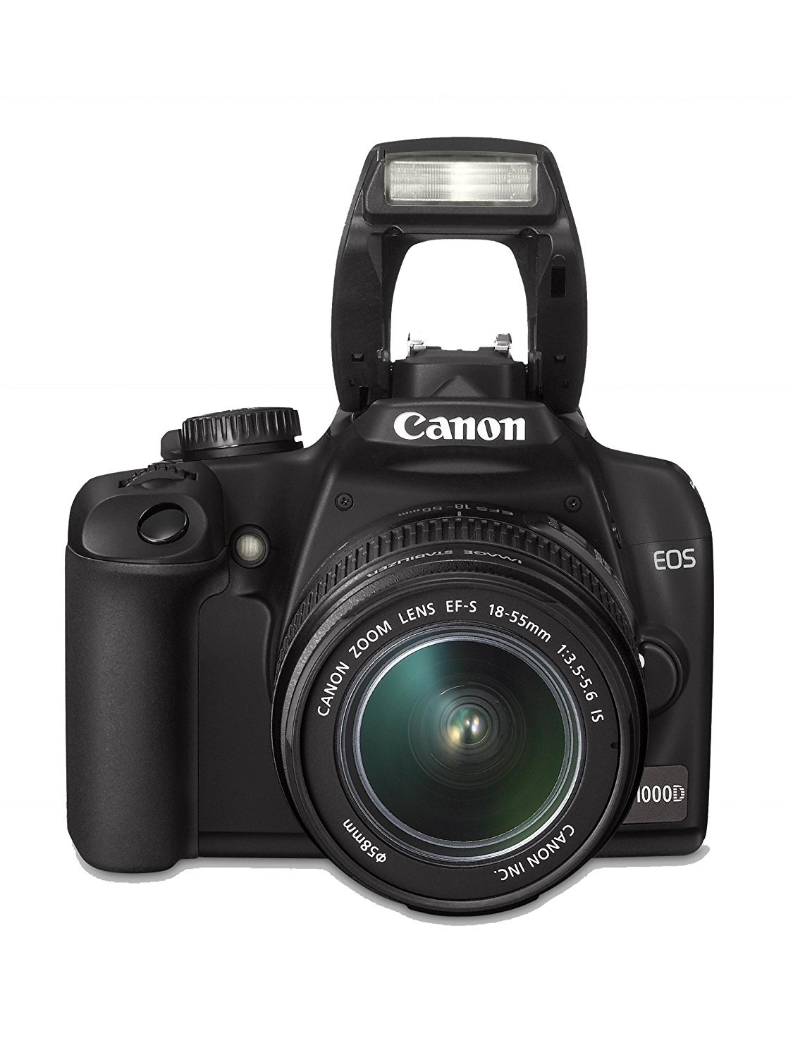 Canon EOS 1000D - Cámara de fotos réflex digital (pantalla LCD de 2,5", sensor CMOS 10 MP, cuerpo + objetivo 18-55 mm IS)