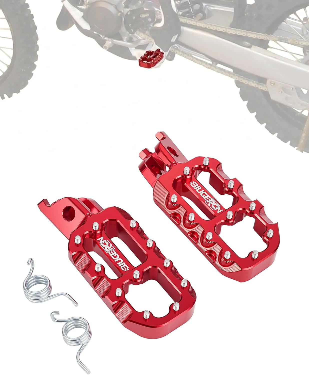 JFG RACING Dirt Bike Foot Pegs,CNC Rest Pedal Footpegs for CR125 CR250 02-11/CRF150R 07-24/CRF250R 04-24/CRF300L 21-24/CRF450R 02-24/CRF250X CRF450X CRF250RX CRF450RX CRF450RL CRF250L CRF1100L-Black