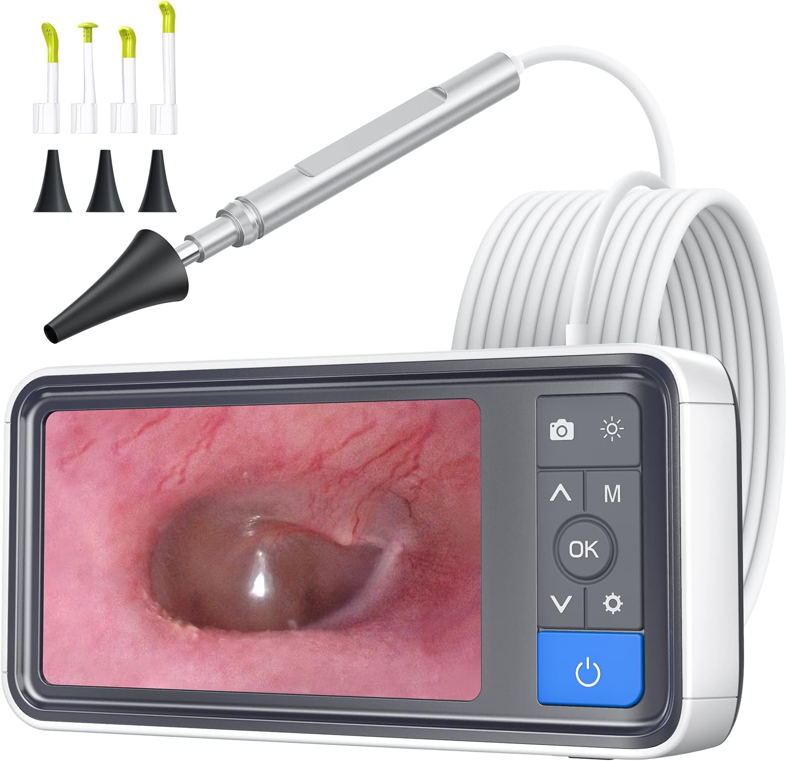 ScopeAround Otoscope with 4.5" IPS Screen, 3.9mm Ear Camera with Gyroscope, No App Needed Ear Wax Removal Tool with Light, 32GB Card, Easy to Use Digital Ear Scope for Safe Home Ear Checker