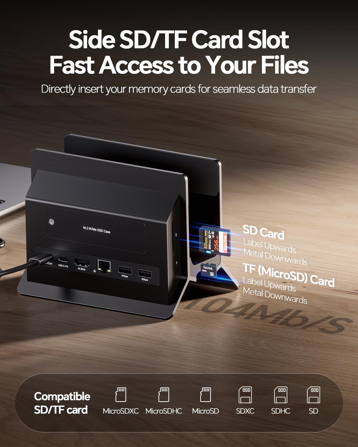 Station d'accueil Verticale pour MacBook avec boîtier M.2 NVMe