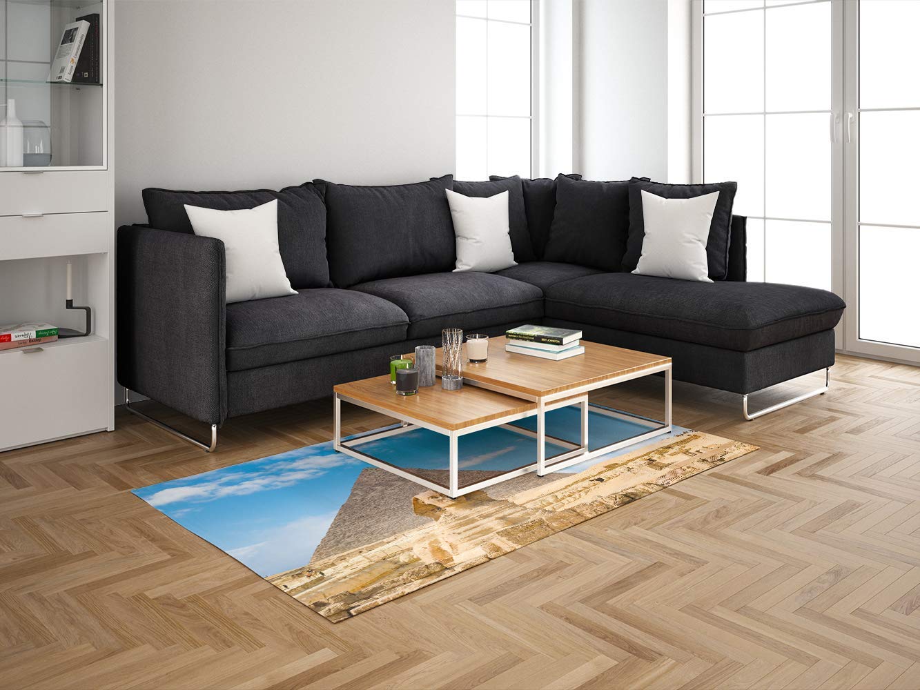 Oedim Tappeto Piramide per camere in PVC | Varie Misure | Moquette PVC | Pavimento vinilico | Decorazione per la casa | Pavimento Sintasol | Protezione per Bambini | 95x133cm