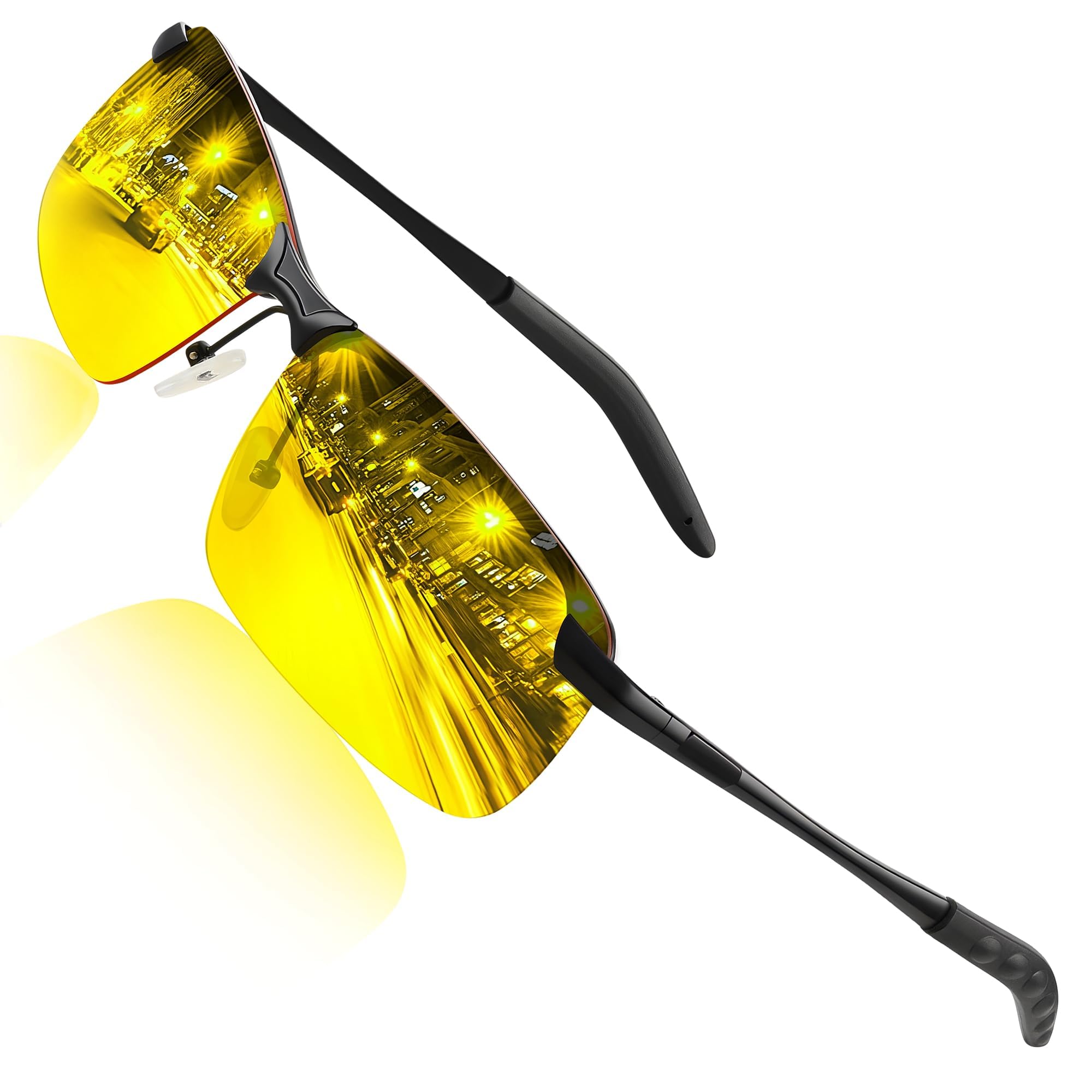 Gafas de conducción nocturna para hombres, gafas de visión nocturna, antirreflejos, antirreflejos, para viajes y viajes largos