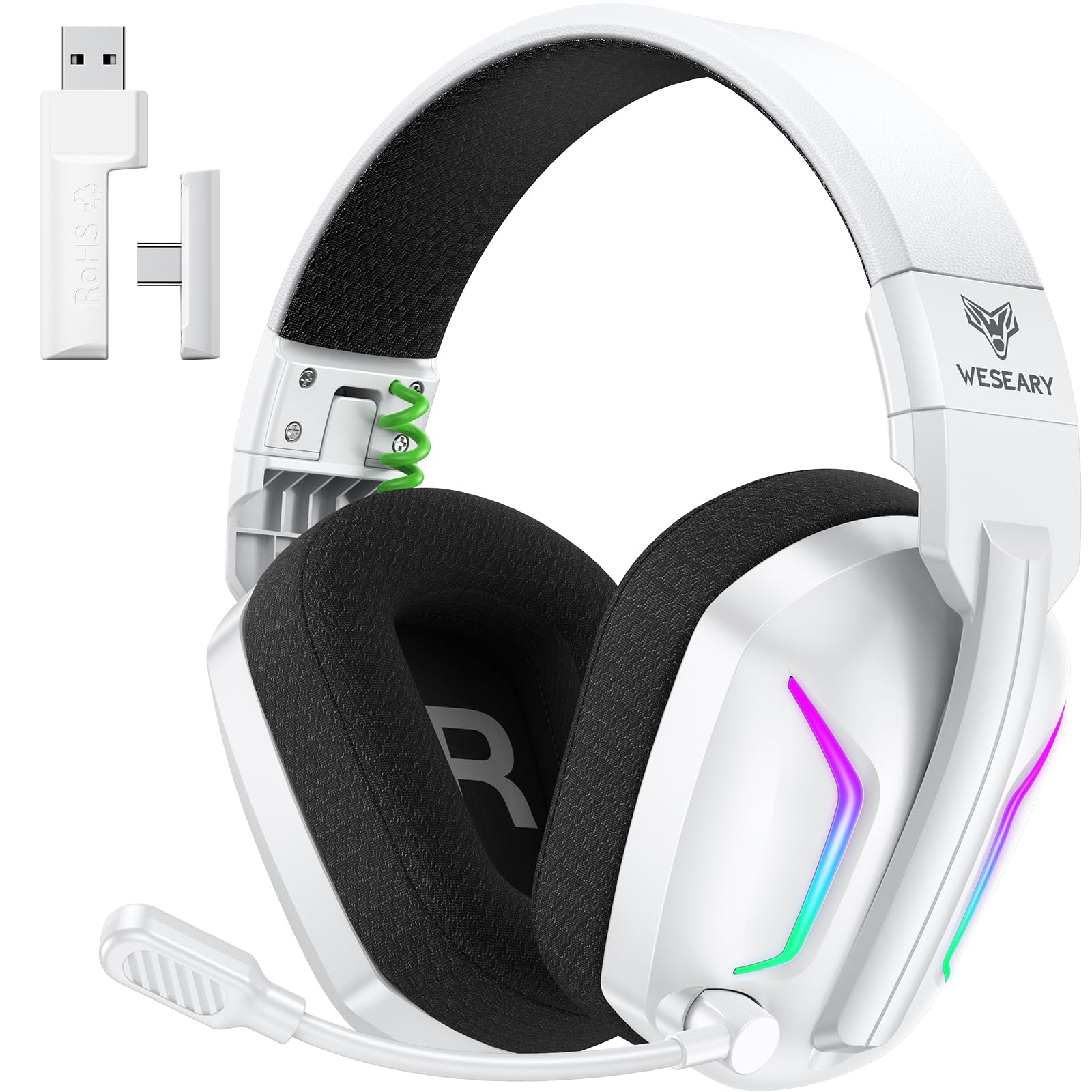 WESEARY Wireless Gaming Headset with Mic for Ps5, Ps4, PC| 3D Spatial Audio