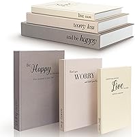 Jerriecori 3-Piece Linen Fake Books Storage Boxes - Farmhouse Decorative Books for Coffee Table, Shelf, Mantel, Entryway Home Decor