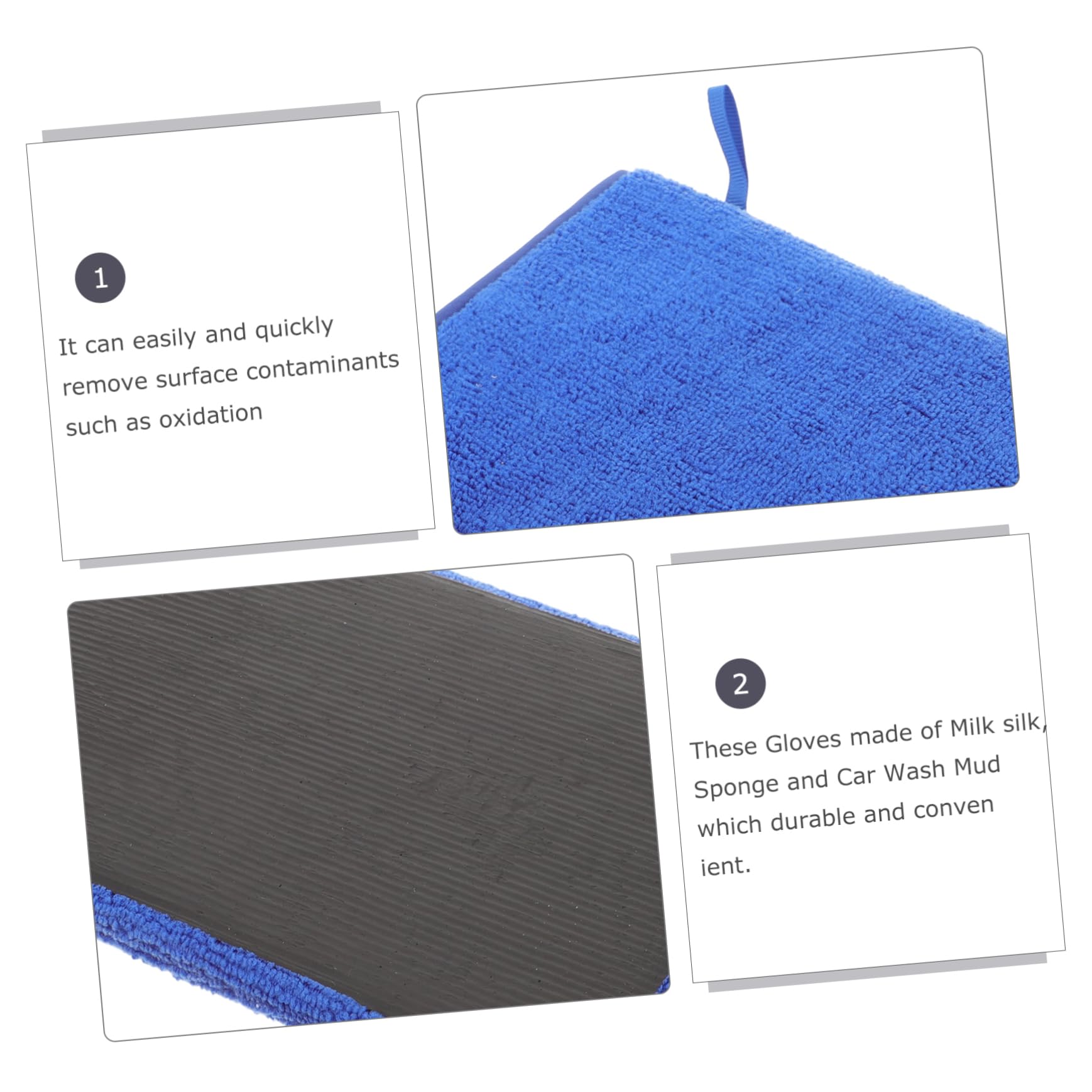 iplusmile 3pezzi Guanti Di Pulizia Auto Argilla Guanti Lavaggio Auto Per Rimozione Rapida Di Polvere e Impurità Facile Utilizzo e Lavabili Blu