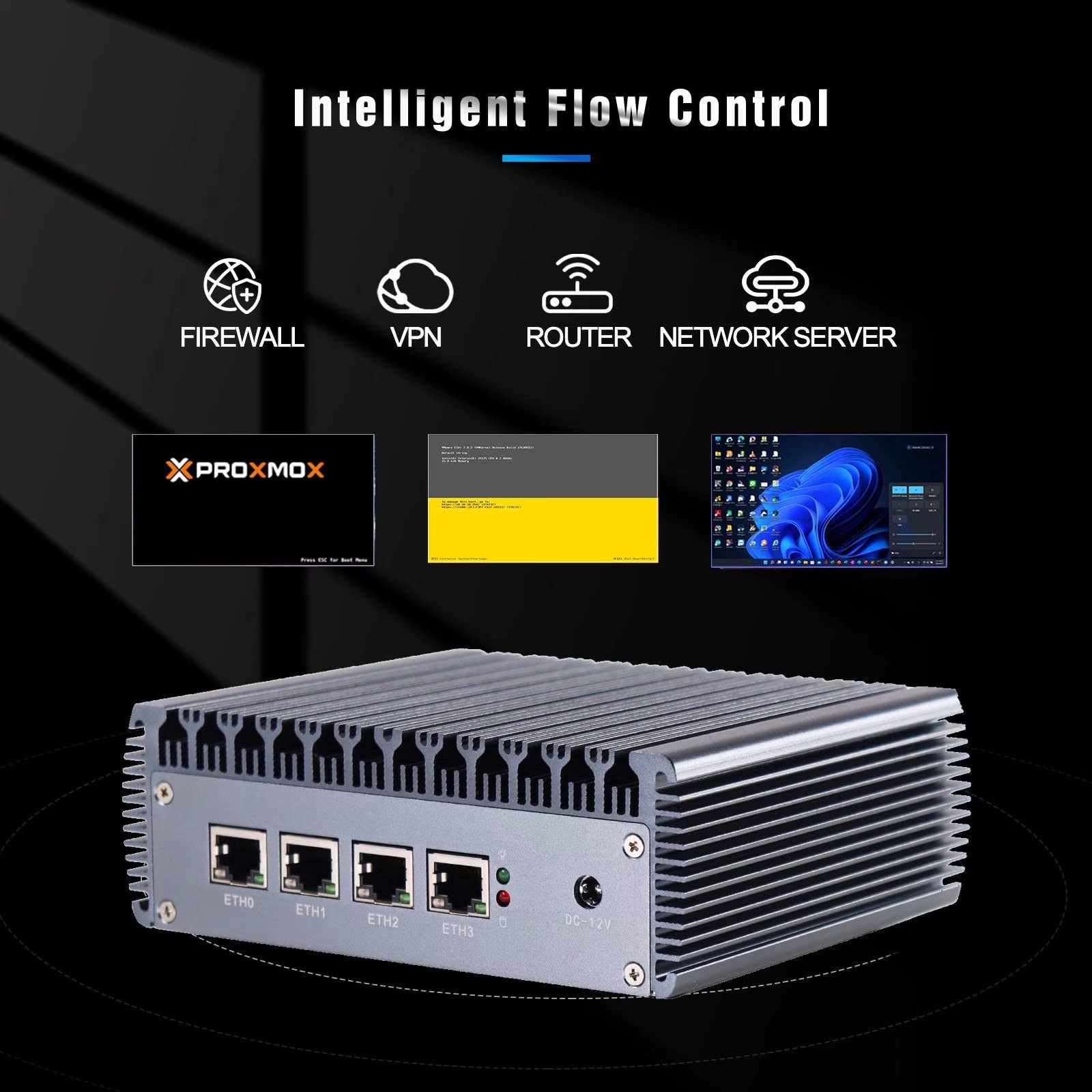 Amazon.co.jp: ファンレスミニPCルータサーバー、Celeron N5105