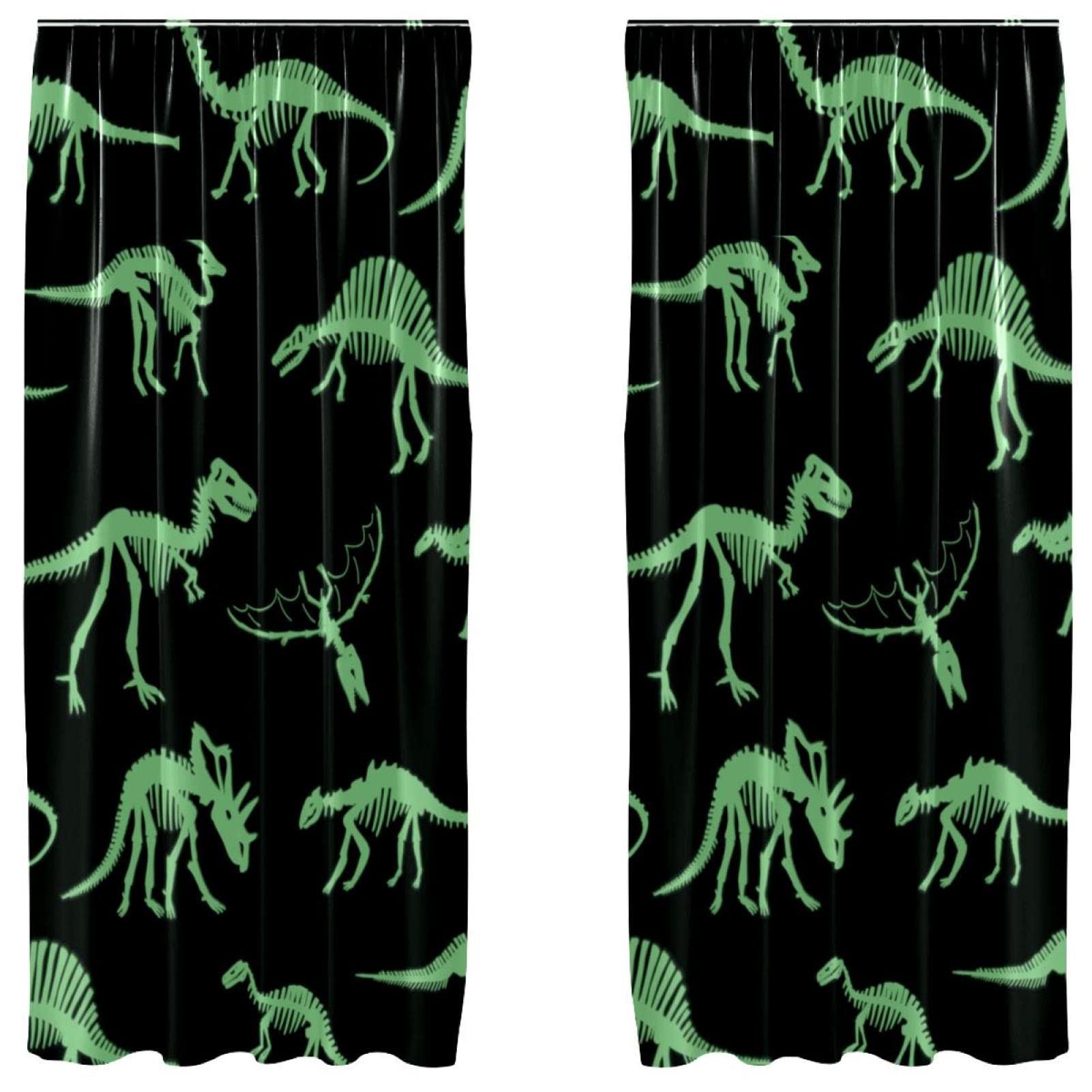 Cortinas opacas de dinosaurio para evitar la luz en el dormitorio infantil