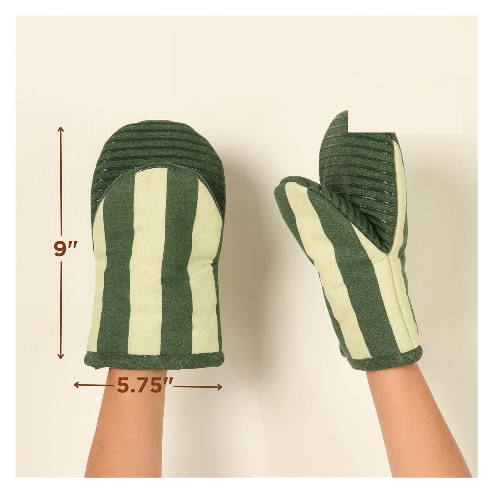 Genérico 2 Guantes de Horno, algodón con Forro de Silicona, Verde Matcha