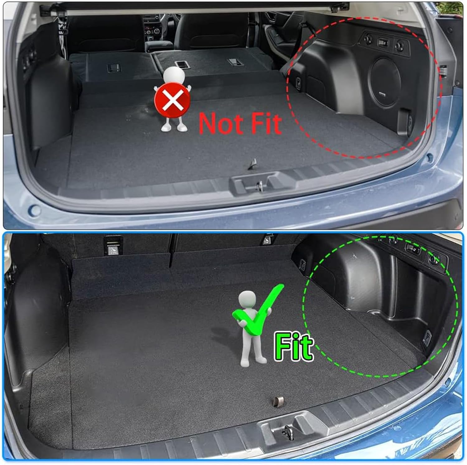 Powerty Trunk Mat for 2019-2024 Subaru Forester Accessories Cargo Liner Without Subwoofer All Weather TPO Rear Trunk Liner (Not Fit Models with Subwoofer on Trunk Side) - Image 5