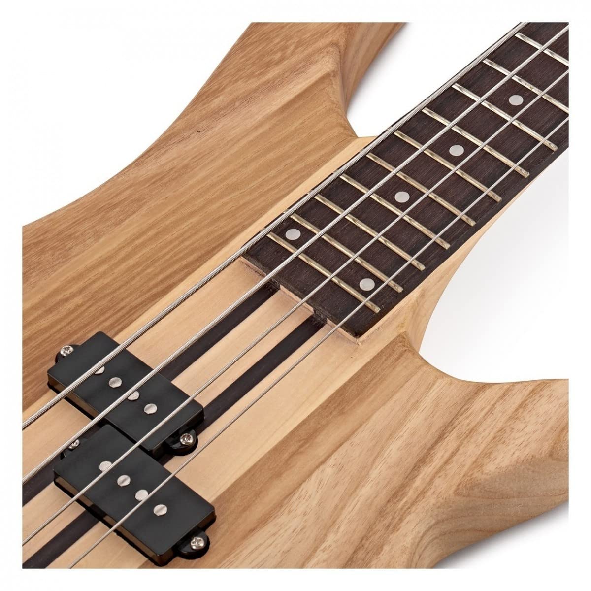 Guitarra de bajo eléctrico Neck Thru 4 cuerdas Chicago de Gear4music | Diseño neck-through para un sustain excelente, tono versátil para todos los niveles, pastillas single y split coil