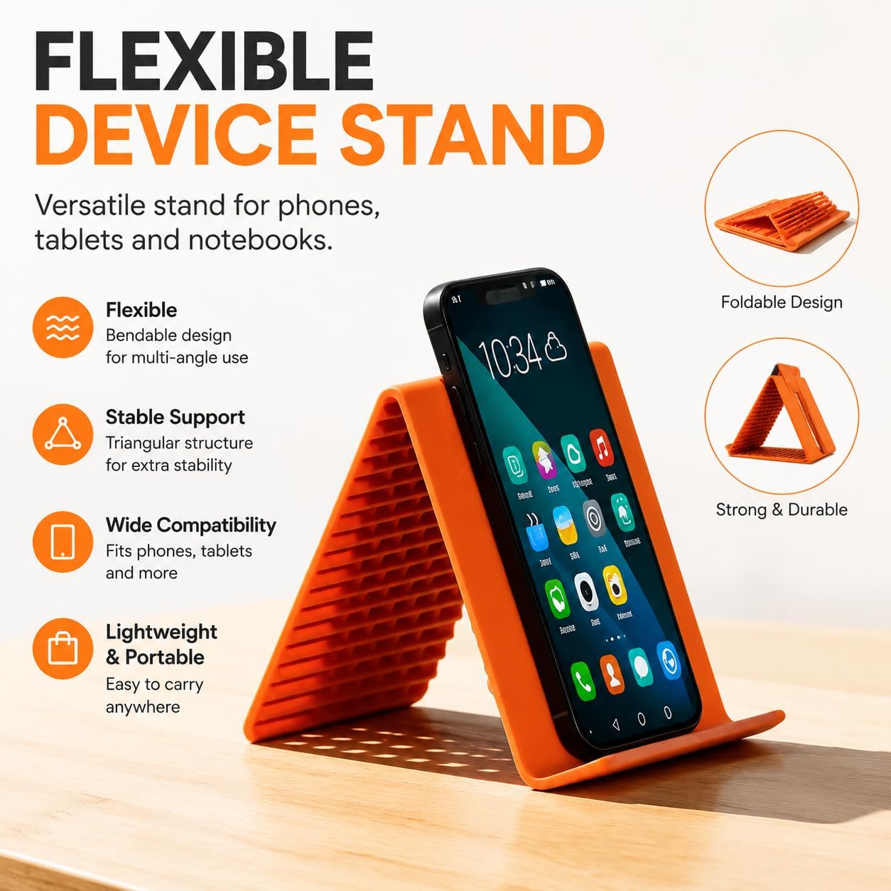 Foldable Phone Stand Portable Desktop Holder for iPhone Android image 2